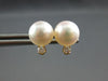 ESTATE .09CT DIAMOND & AAA SOUTH SEA PEARL 14K YELLOW GOLD CLASSIC STUD EARRINGS