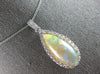 LARGE 8.51CT DIAMOND & AAA AUSTRALIAN OPAL 14KT WHITE GOLD HALO PENDANT #27692