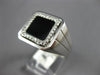 ESTATE .17CT DIAMOND & AAA ONYX 14KT WHITE GOLD 3D CLASSIC SQUARE HALO MENS RING