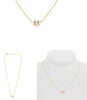 ESTATE .10CT DIAMOND 14KT YELLOW GOLD MALE & FEMALE FUN ADJUSTABLE LOVE NECKLACE