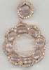 4.51CT DIAMOND & AAA ROSE QUARTZ 14KT ROSE GOLD CIRCULAR FLOWER FLOATING PENDANT