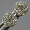 ESTATE .51CT DIAMOND 14KT WHITE GOLD 3D CLASSIC ROUND CLUSTER STUD EARRINGS
