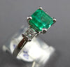 2.01CT DIAMOND & AAA EMERALD 14KT WHITE GOLD 3D PRINCESS SQUARE ENGAGEMENT RING