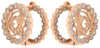 ESTATE 1.05CT DIAMOND 18KT ROSE GOLD DOUBLE CIRCULAR FLOWER FUN HUGGIE EARRINGS