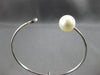.12CT WHITE & BLACK DIAMOND & SOUTH SEA PEARL 18K WHITE GOLD PIE BANGLE BRACELET