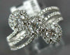 1.09CT DIAMOND 14KT WHITE GOLD 3D ROUND FLOWER DIAGONAL PAST PRESENT FUTURE RING