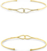 ESTATE .19CT DIAMOND 14K YELLOW GOLD CLASSIC ROUND LOVE KNOT FUN BANGLE BRACELET