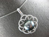 LARGE .73CT DIAMOND & AAA TAHITIAN PEARL 18KT WHITE GOLD FLOWER FLOATING PENDANT