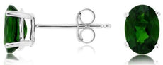 ESTATE .90CT AAA RUSSALITE 14KT WHITE GOLD 3D CLASSIC OVAL STUD EARRINGS