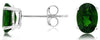 ESTATE .90CT AAA RUSSALITE 14KT WHITE GOLD 3D CLASSIC OVAL STUD EARRINGS