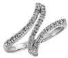 ESTATE .25CT DIAMOND 14KT WHITE GOLD 3D CLASSIC ZIG ZAG DOUBLE WAVE FUN RING