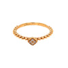 .09CT DIAMOND 18KT YELLOW GOLD 3D CLASSIC FOUR STONE GEOMETRICAL BEADED FUN RING