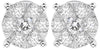 ESTATE .50CT DIAMOND 14KT WHITE GOLD CLASSIC ROUND CLUSTER FLOWER STUD EARRINGS