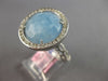 3.52CT DIAMOND & AAA AQUAMARINE 14KT WHITE GOLD 3D ROUND FILIGREE HALO FUN RING
