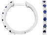 .27CT DIAMOND & AAA SAPPHIRE 14K WHITE GOLD CLASSIC HUGGIE HOOP HANGING EARRINGS