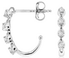 ESTATE .25CT DIAMOND 14KT WHITE GOLD ROUND MULTI LEAF UMBRELLA HANGING EARRINGS