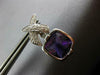 ESTATE LARGE 10.88CT DIAMOND & AAA AMETHYST 18K WHITE GOLD FUN HANGING EARRINGS