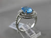 ESTATE 3.44CT DIAMOND & AAA BLUE TOPAZ 14KT WHITE GOLD DOUBLE HALO FUN RING