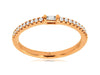 ESTATE .16CT DIAMOND 14KT ROSE GOLD 3D ROUND & BAGUETTE FRIENDSHIP PROMISE RING