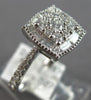 .59CT DIAMOND 14KT WHITE GOLD ROUND & BAGUETTE CLUSTER SQUARE FILIGREE LOVE RING