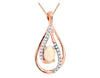 .38CT DIAMOND & AAA OPAL 14KT ROSE GOLD OVAL & ROUND INFINITY TEAR DROP PENDANT
