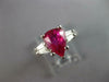 LARGE 2.72CT DIAMOND & AAA RUBY 18K WHITE GOLD PEAR SHAPE LUCIDA ENGAGEMENT RING