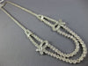 ESTATE LARGE 15.25CT DIAMOND PLATINUM ROUND & BAGUETTE 2 ROW COCKTAIL NECKLACE