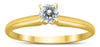 ESTATE .25CT DIAMOND 14KT YELLOW GOLD 3D CLASSIC ROUND SOLITAIRE ENGAGEMENT RING