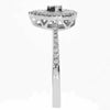 ESTATE .44CT DIAMOND 18K WHITE GOLD 3D ROUND & BAGUETTE PEAR SHAPE HALO FUN RING