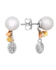 .21CT DIAMOND & AAA SOUTH SEA PEARL 18KT TRI COLOR GOLD BUTTERFLY EARRINGS