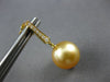 .16CT DIAMOND & AAA GOLDEN SOUTH SEA PEARL 18KT YELLOW GOLD BAR HANGING EARRINGS