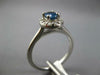 ESTATE .74CT DIAMOND & AAA SAPPHIRE 14K WHITE GOLD OVAL & ROUND FLOWER LOVE RING