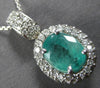 2.28CT DIAMOND & AAA EMERALD 14KT WHITE GOLD OVAL & ROUND HALO FILIGREE PENDANT