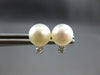 ESTATE .06CT DIAMOND & AAA SOUTH SEA PEARL 14KT WHITE GOLD CLASSIC STUD EARRINGS