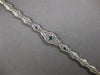 ANTIQUE WIDE ART DECO .25CT AAA SAPPHIRE 14KT WHITE GOLD TENNIS BRACELET #27760