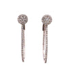 ESTATE 1.16CT DIAMOND 18KT WHITE GOLD 3D CLASSIC FLOWER HOOP HANGING EARRINGS