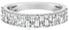 .80CT DIAMOND 14KT WHITE GOLD 3D ROUND & BAGUETTE 2 ROW WEDDING ANNIVERSARY RING