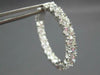 LARGE 6.60CT DIAMOND 14KT WHITE GOLD ROUND 4MM INSIDE OUT HOOP HANGING EARRINGS