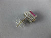 ESTATE 3.10CT DIAMOND & AAA RUBY 14KT WHITE GOLD EMERALD CUT HALO STUD EARRINGS