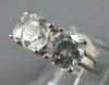 LARGE 3CT CUBIC ZIRCONA 14K WHITE GOLD 3D ROUND 3 STONE PAST PRESENT FUTURE RING