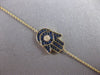 .27CT DIAMOND & AAA SAPPHIRE 14KT YELLOW GOLD 3D HAMSA CHAMSA LUCKY FUN BRACELET