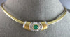 1.66CT DIAMOND & AAA EMERALD 14KT 2 TONE GOLD OVAL & ROUND SLIDER OMEGA NECKLACE