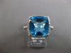 6.98CT DIAMOND & AAA LIGHT BLUE TOPAZ 14K WHITE GOLD 3D CUSHION & ROUND FUN RING