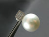 LARGE .60CT DIAMOND & AAA SOUTH SEA PEARL 18K WHITE GOLD SQUARE CLIP ON EARRINGS