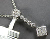 .50CT DIAMOND 14KT WHITE GOLD 3D ROUND & PRINCESS FLOWER LARIAT FLOATING PENDANT