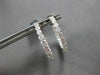 ESTATE 1.70CT DIAMOND 18K WHITE GOLD 3D CLASSIC INSIDE OUT HOOP HANGING EARRINGS