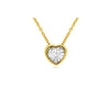 ESTATE .26CT DIAMOND 14K YELLOW GOLD SOLITAIRE HEART SHAPE LOVE FLOATING PENDANT