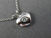 ESTATE .05CT DIAMOND 14KT WHITE GOLD 3D SOLITAIRE HEART LOVE FUN PENDANT #25932