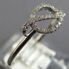 SMALL .09CT DIAMOND 14K WHITE GOLD 3D CLASSIC OPEN CIRCULAR CRISS CROSS FUN RING
