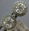 ESTATE .55CT DIAMOND 14K WHITE GOLD ROUND PRINCESS & MARQUISE HALO STUD EARRINGS